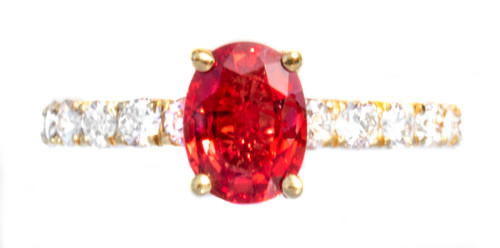 Very Rare 'Jedi' Spinel & Diamond 18K Ring