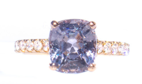 Lavender Spinel & Diamond 18k Rose Gold Ring