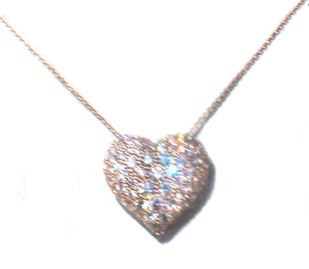 Diamond Heart Pendant and Chain in 18K Rose Gold