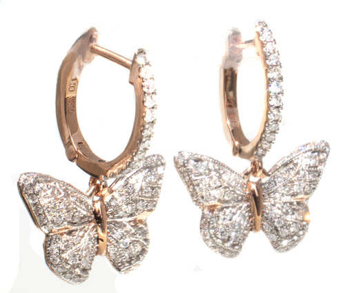 Diamond Butterfly Earrings 18K 