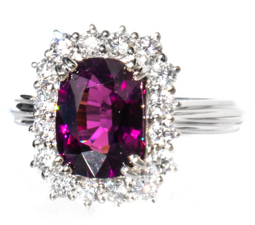 Rare Bishop's Garnet & Diamond Designer 18K Ring
