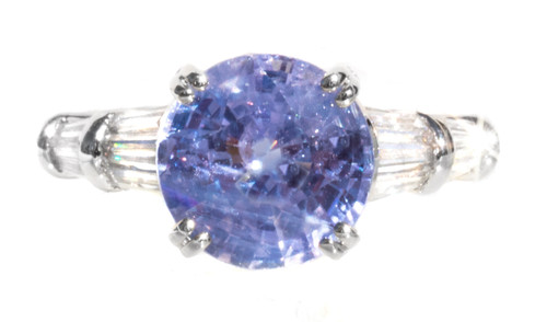 Rare Lavender Sapphire & Diamond 18K Ring