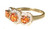 3 Stone Fanta Mandarin Garnet & Diamond 18K Ring