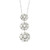 Graduated Triple Diamond Flower 14K Pendant with Chain