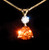 Fanta Mandarin Garnet and Diamond Pendant with Chain