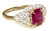 Natural Burmese Ruby & Diamond Ring