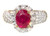 Natural 2 ct Burmese Ruby & Diamond Ring