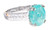Rare Neon Greenish Blue Paraiba Tourmaline & Diamond 18K Ring