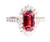 Rare Cherry Red Spinel & Diamond 18K Ring