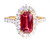 Rare Cherry Red Spinel & Diamond 18K Ring