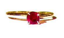 Estate Ruby Solitaire 14K Ring