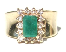 Vintage Emerald and Diamond Ring