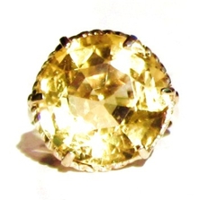 Antique Round Citrine 14K Ring