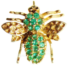 Vintage Emerald Bumble Bee Pendant/Brooch