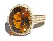 Honey Tourmaline & Diamond 14K Ring