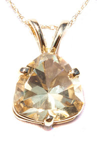 Trillion Oregon Copper Bearing Sunstone Pendant with Chain