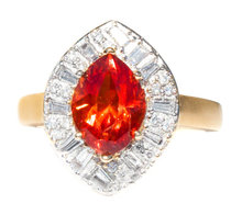 Rhodochrosite and Diamond Ring