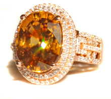 Honey Zircon & Diamond Ring