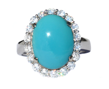 Sleeping Beauty Turquoise & Diamond 18K Ring