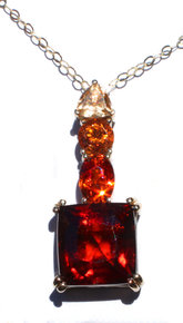 17.8 tcw Garnet Pendant with 14K Gold Chain