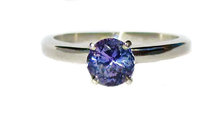 Violet Tanzanite Platinum Solitaire Ring