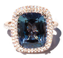Natural Unheated Tanzanite & Diamond Rose Gold Ring