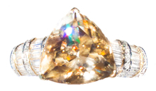 Rare Yellow Zircon & Diamond 18K Ring